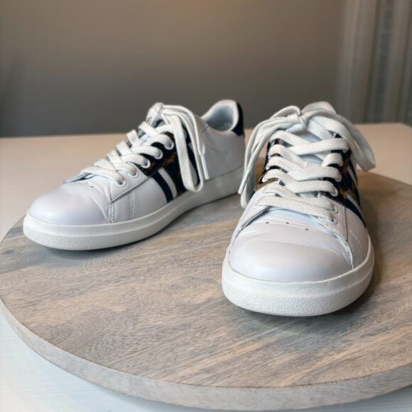 Tory Burch Women's Howell T-Saddle Leopard Print Sneakers Shoes US Size 5.5 M - Picture 3 of 13